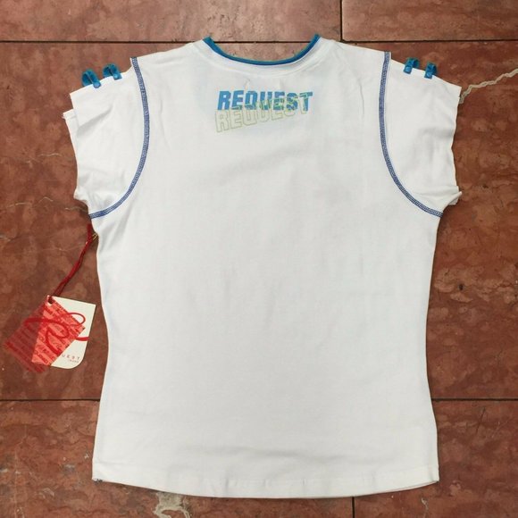 Women's Request White | Turquoise Tee Shirt - Picture 2 of 2